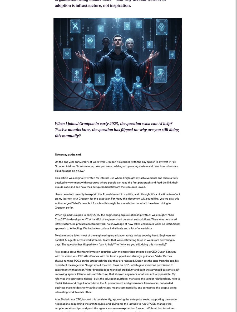 The opening pages of the published Groupon article